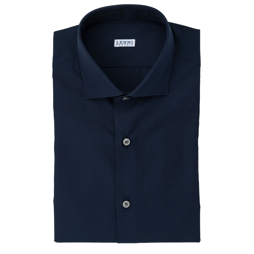 Camicia blu scuro collo francese Camicia blu scuro collo francese