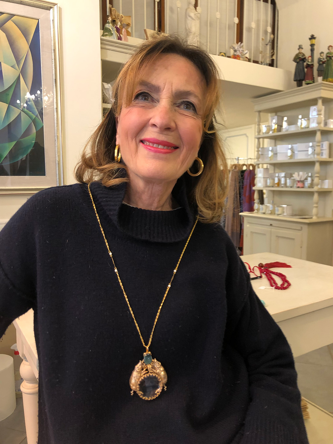 Accessori donna – collana dorata lunga con pendente