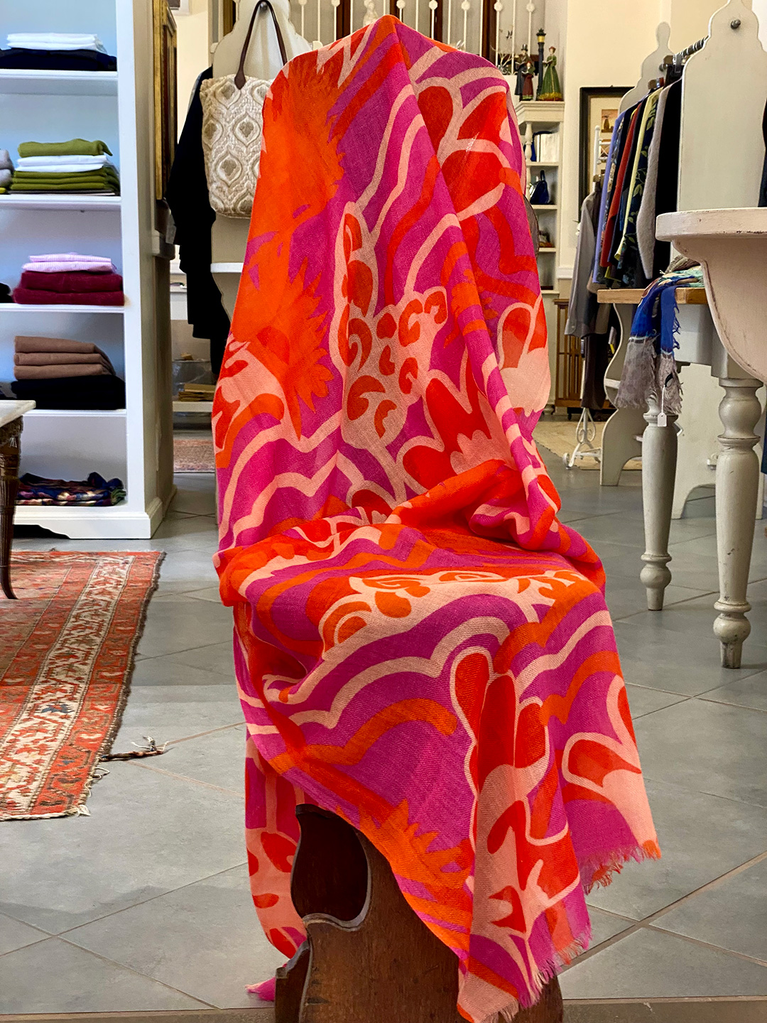 Accessori donna – stola rosa e arancio